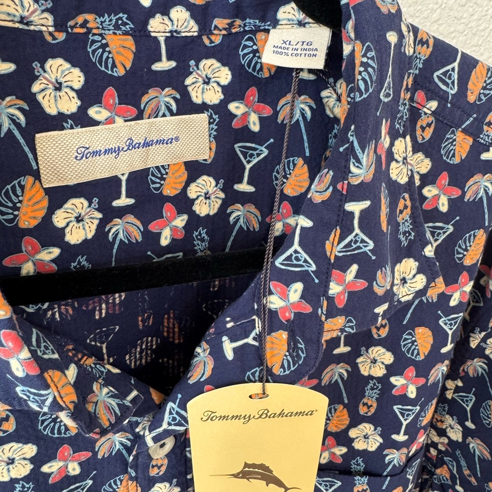 Tommy Bahama Blue Tropical Print Men's Shirt